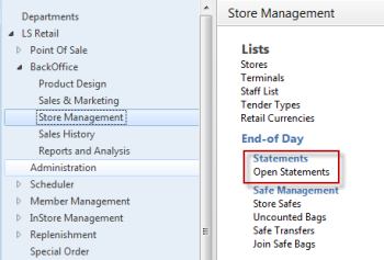Navigate to Open Statments