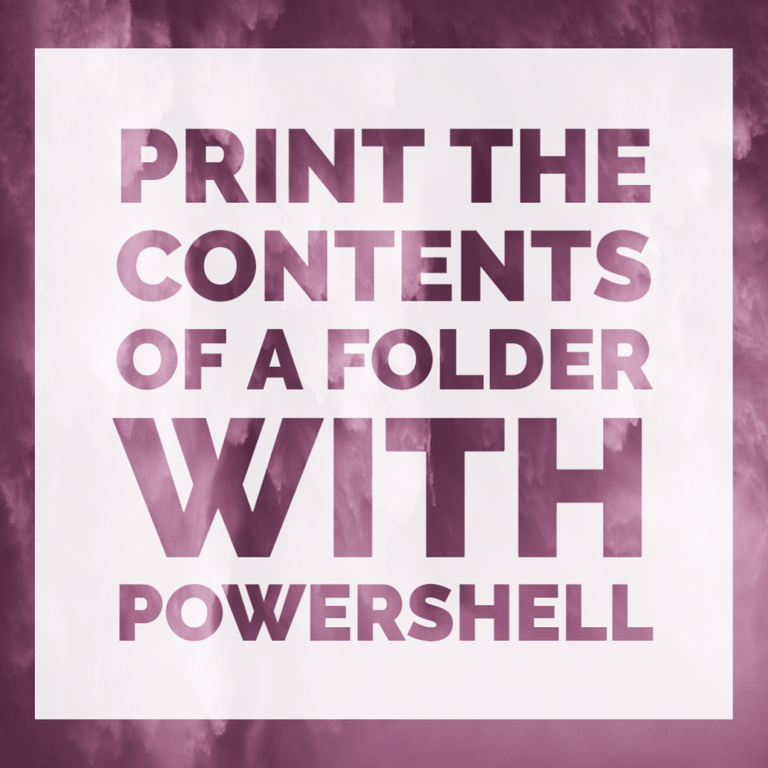 print folder powershell