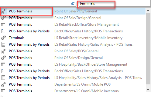 Navigate to POS Terminals