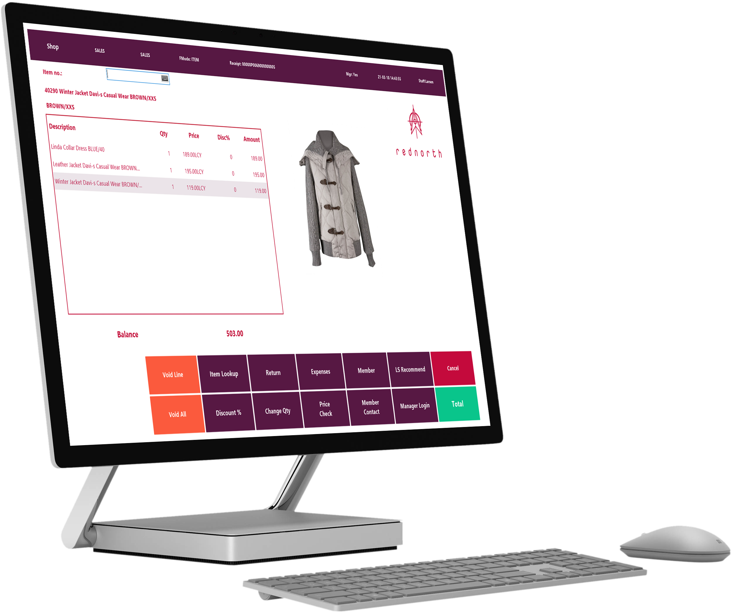 LS Central clienteling pos on Surface Studio